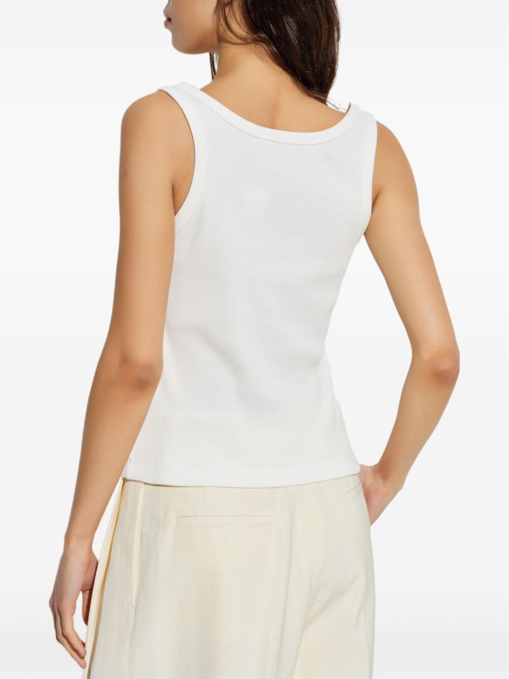 Tory Burch Scoop Neck Cotton Tank White