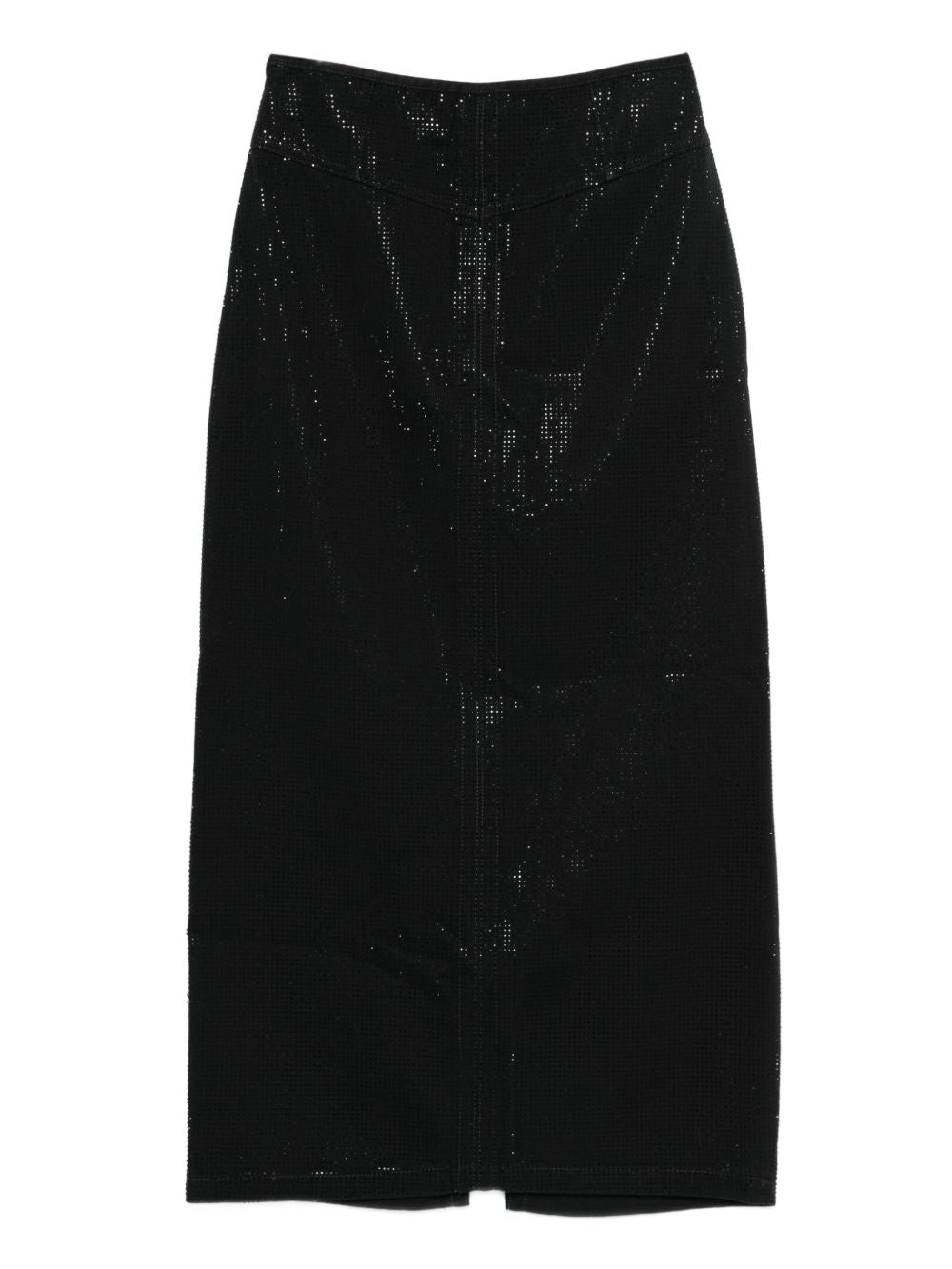 Emporio Armani Studded Lyocell Long Skirt Black black