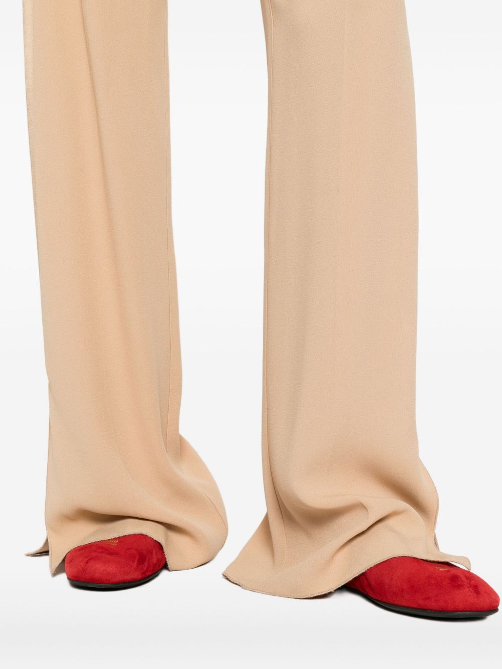 Forte Forte Elastic Waist Wide-Leg Trousers Beige