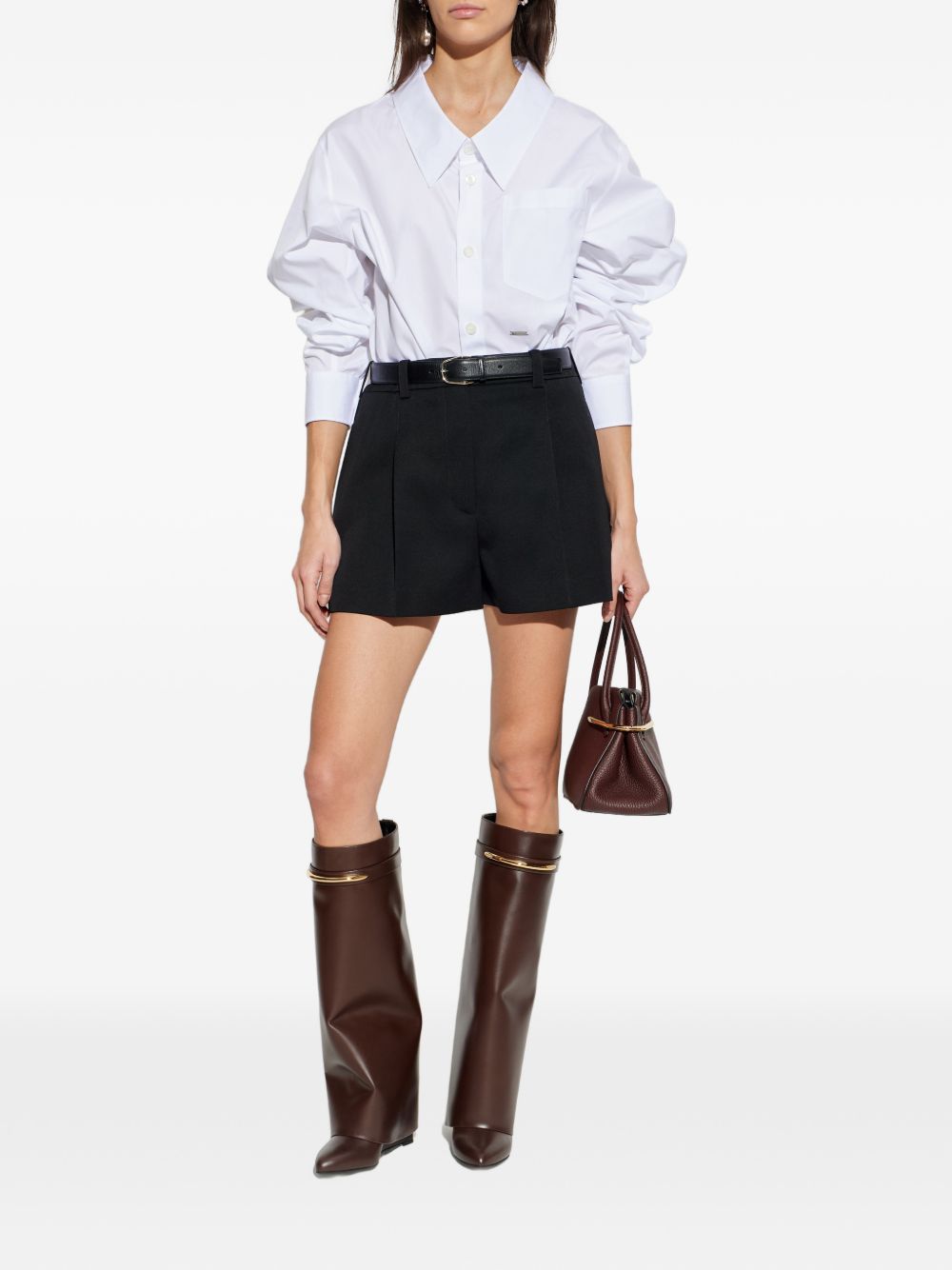 Givenchy Pleated Wool Shorts Black