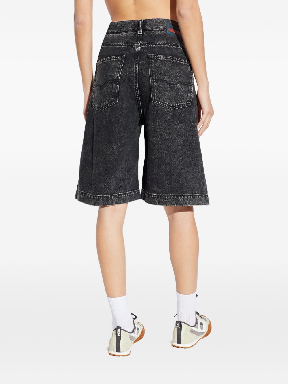 Diesel Faded Denim Bermuda Shorts Black black