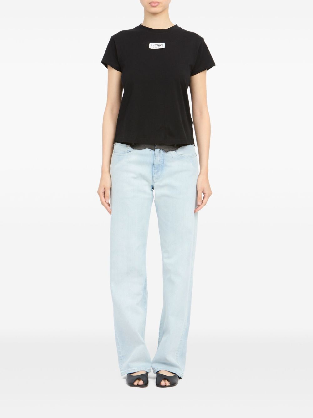 MM6 Maison Margiela Logo cotton t-shirt BLACK