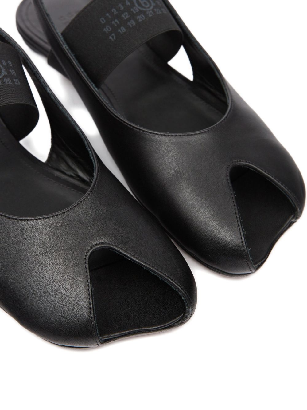 MM6 Maison Margiela Flat Slingback Leather Ballets Black