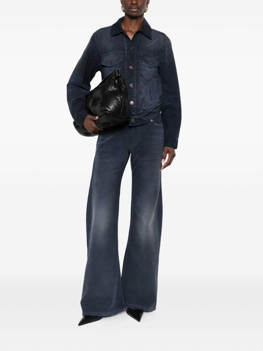 Balenciaga Regular Fit Frayed Jeans Blue