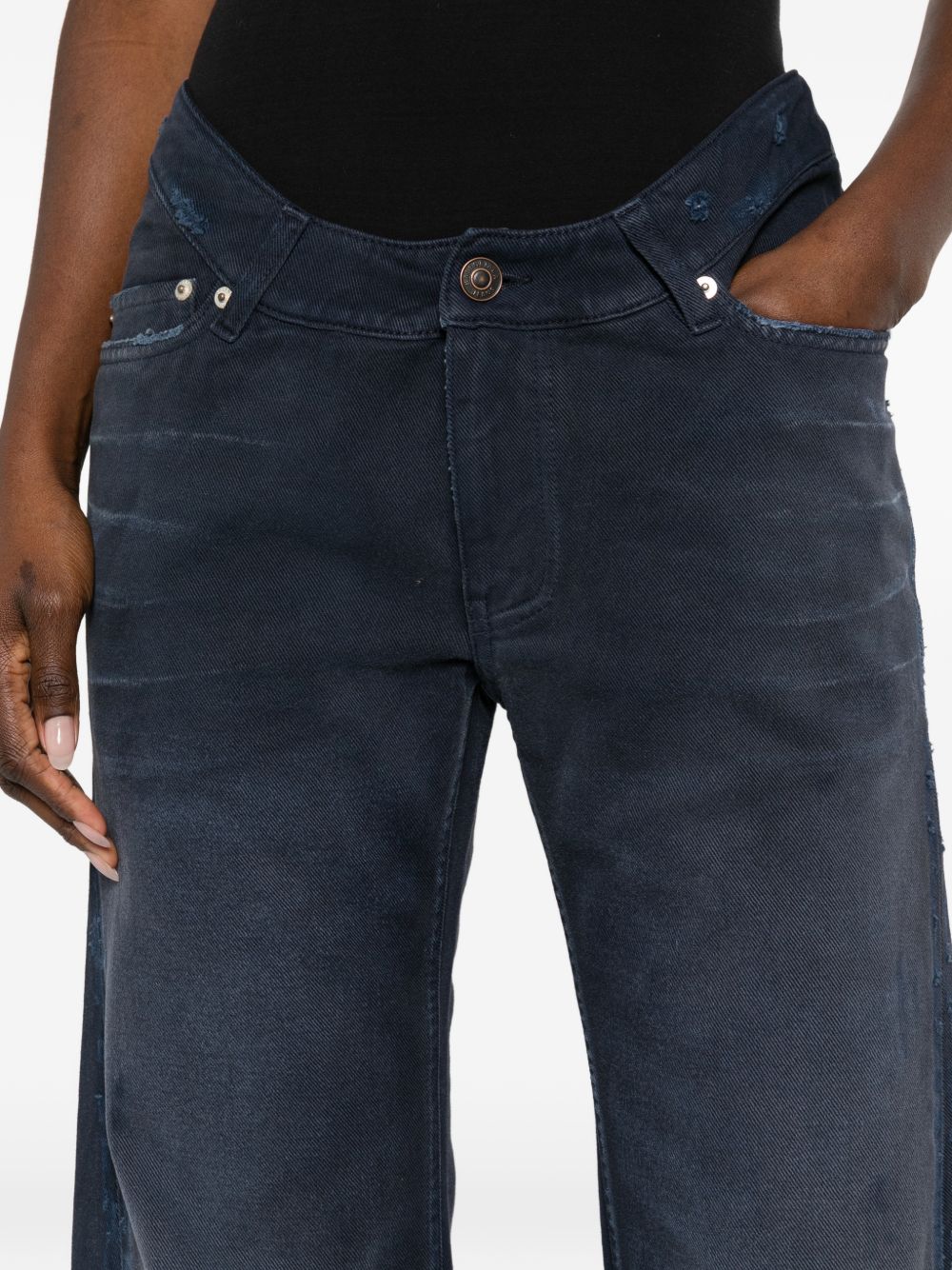 Balenciaga Regular Fit Frayed Jeans Blue
