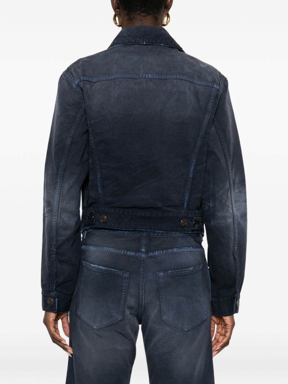 Balenciaga Buttoned Cotton Coat Blue