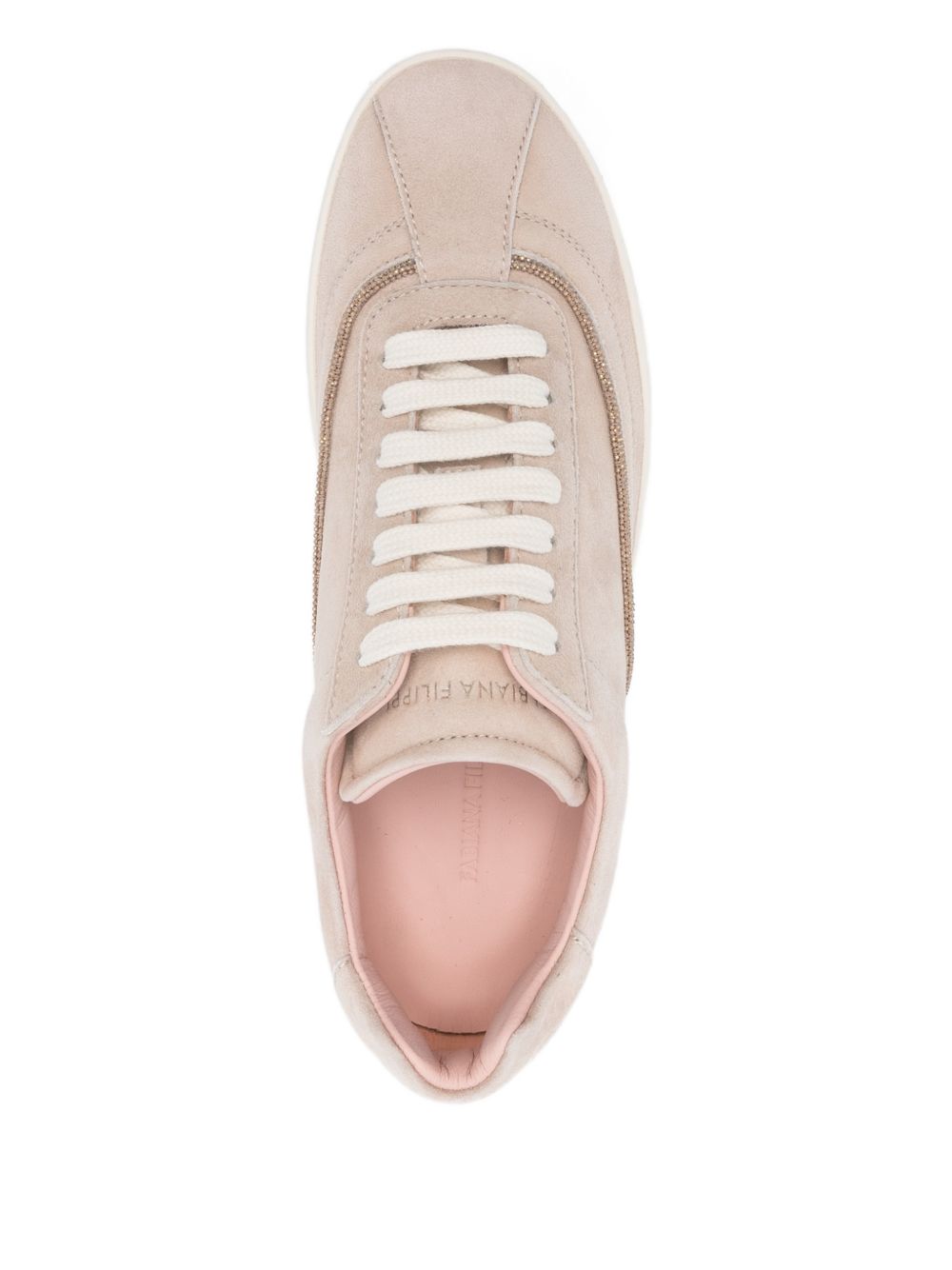Fabiana Filippi Suede Low Sneakers Beige