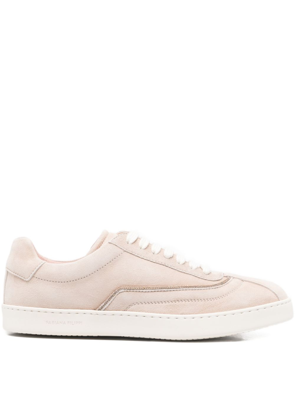 Fabiana Filippi Suede Low Sneakers Beige