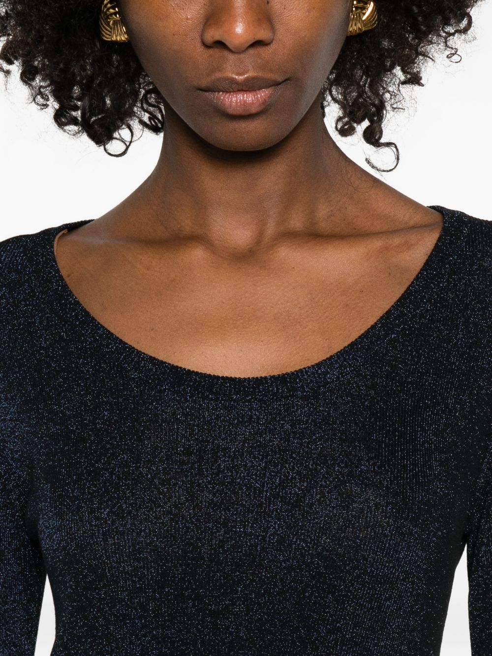 Fabiana Filippi Crewneck Viscose Sweater Blue blue