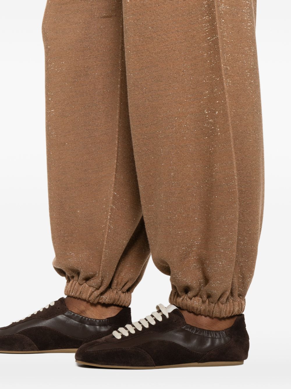 Fabiana Filippi Elastic-Waist Knit Trousers Brown