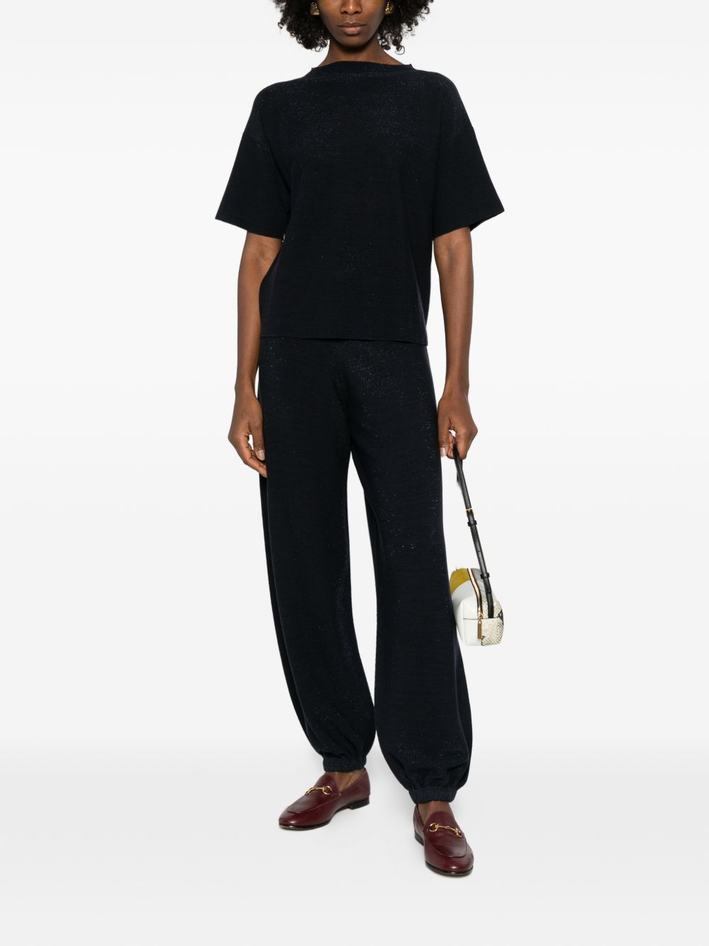 Fabiana Filippi Knitted Wool-Cotton Trousers Blue blue