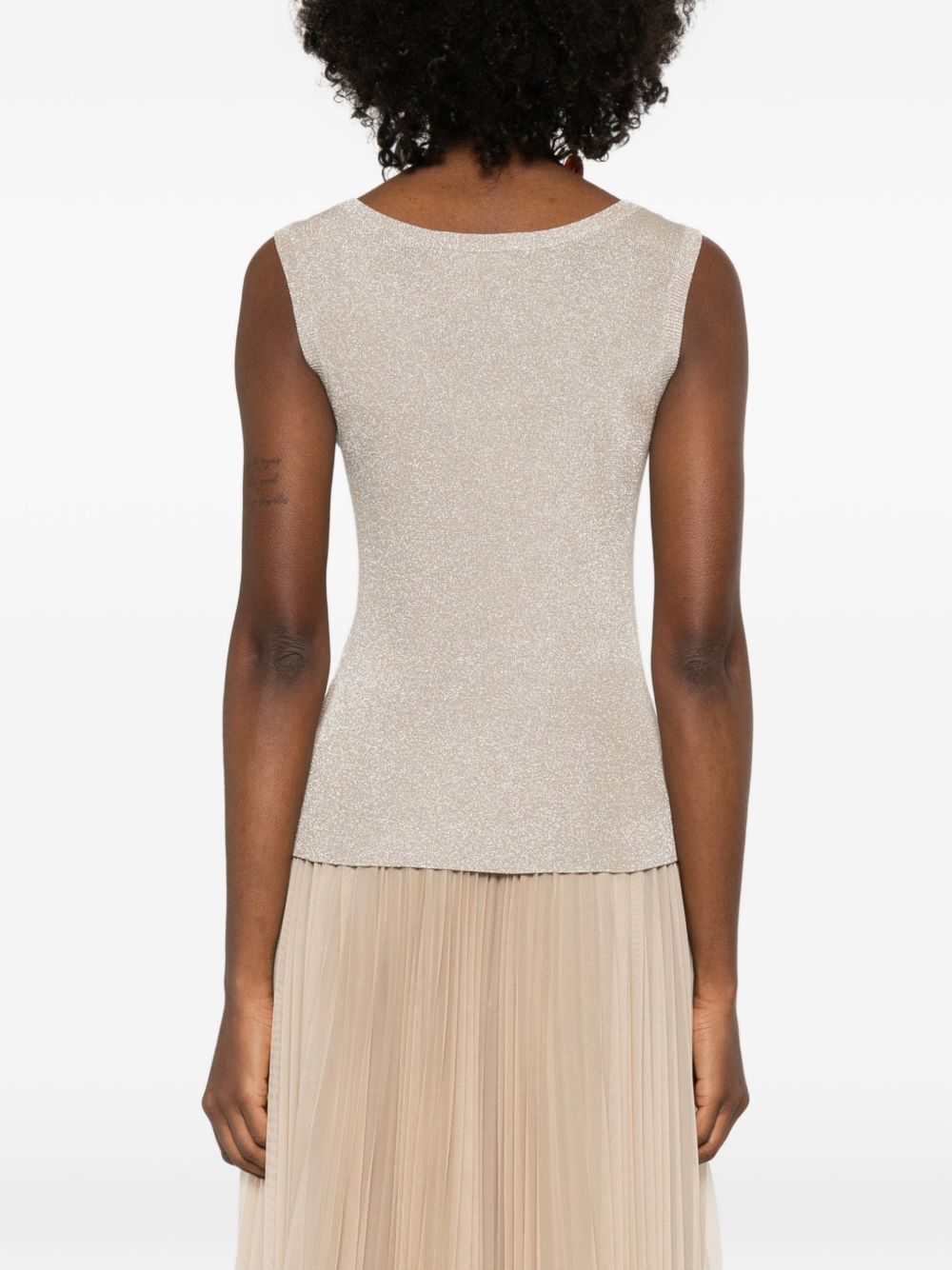 Fabiana Filippi Scoop Neck Ivory Tank Top Ivory