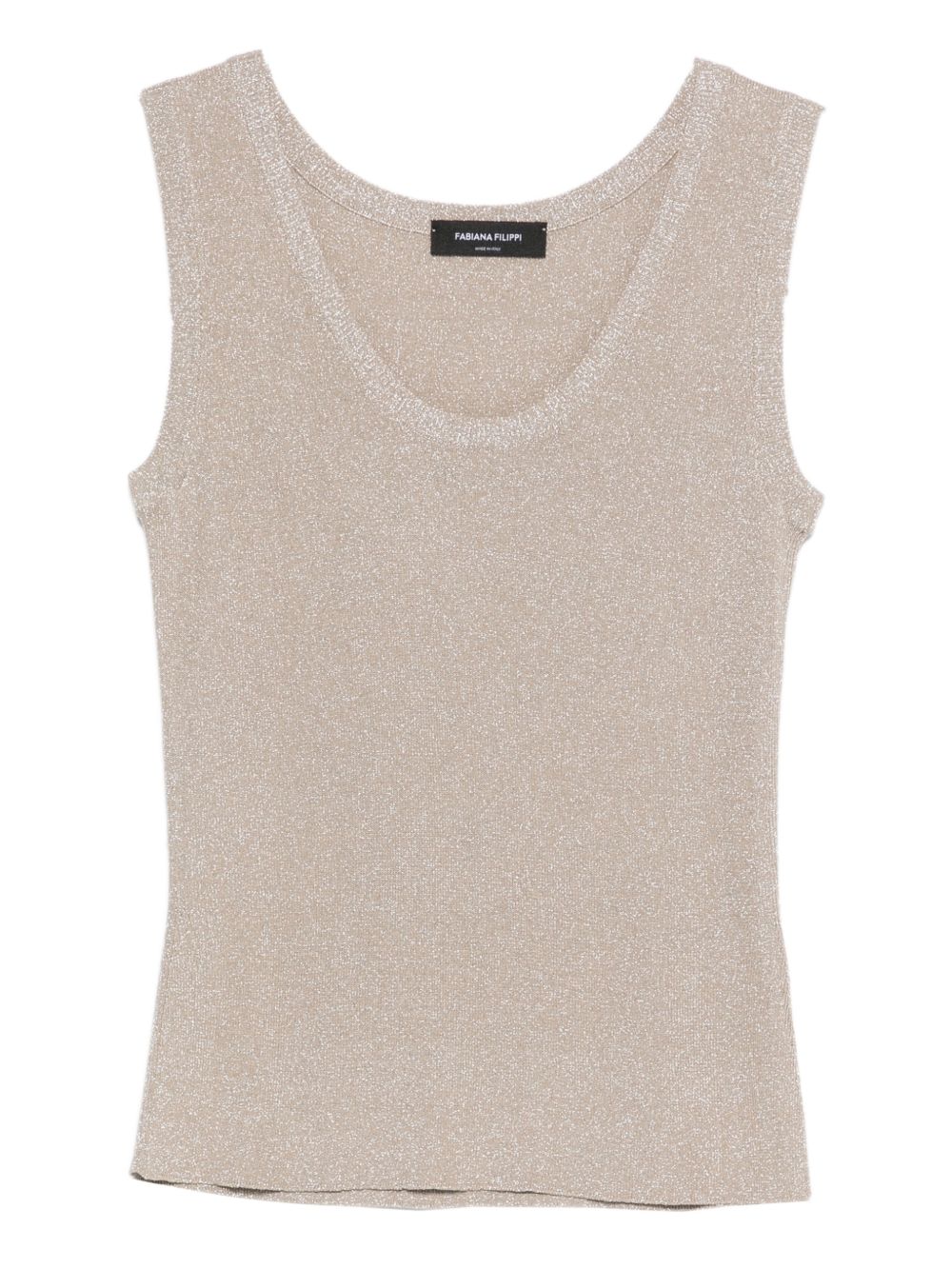 Fabiana Filippi Scoop Neck Ivory Tank Top Ivory