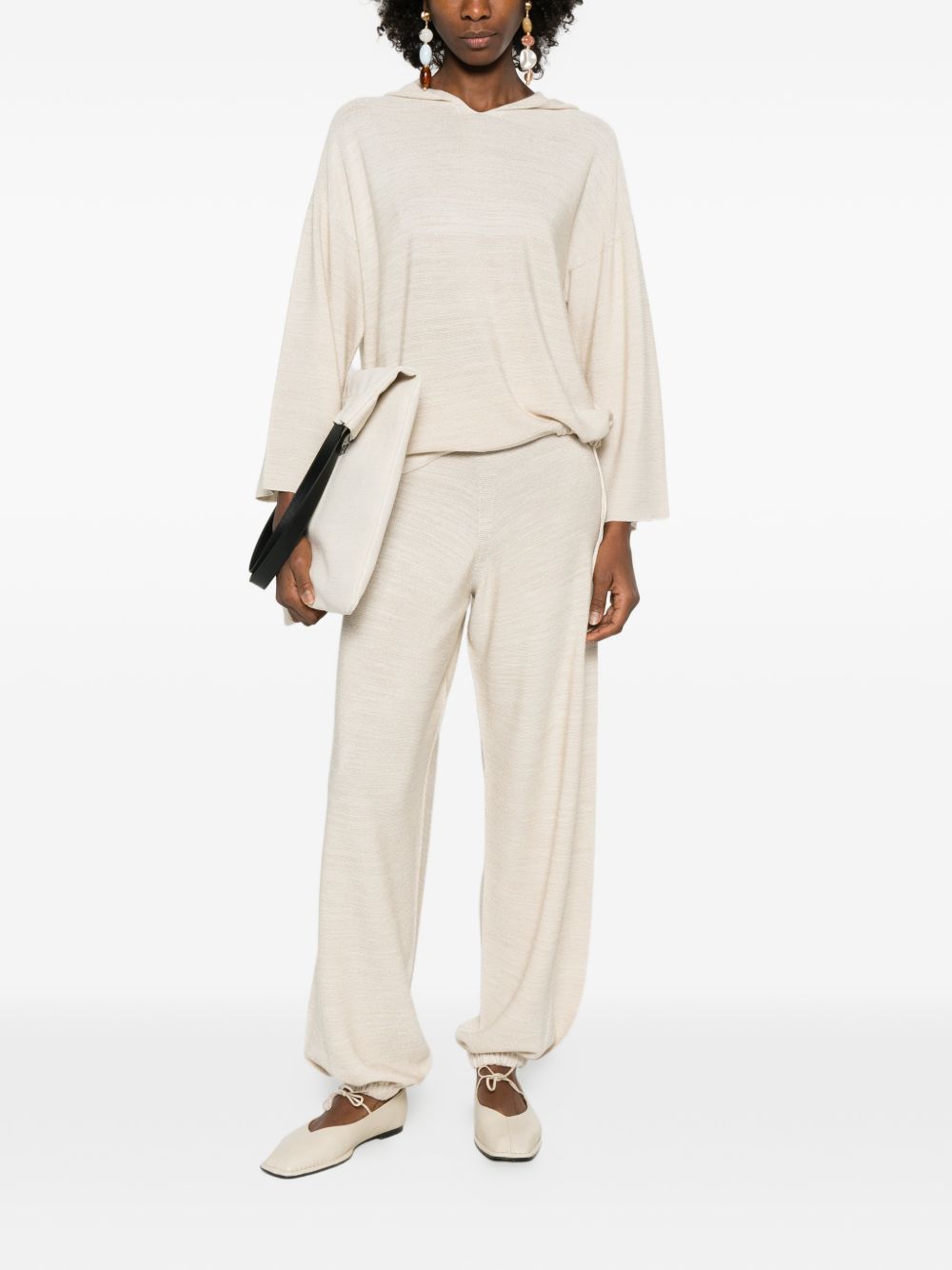Fabiana Filippi Elasticated Wool-Cotton Trousers Ivory ivory