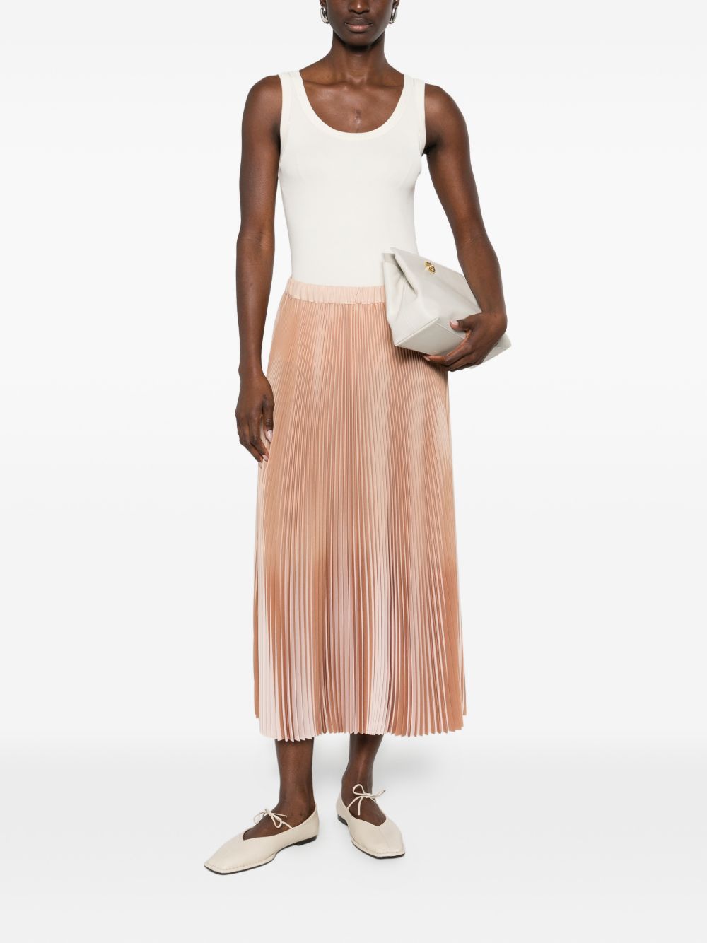 Fabiana Filippi Pleated Midi Skirt Orange orange