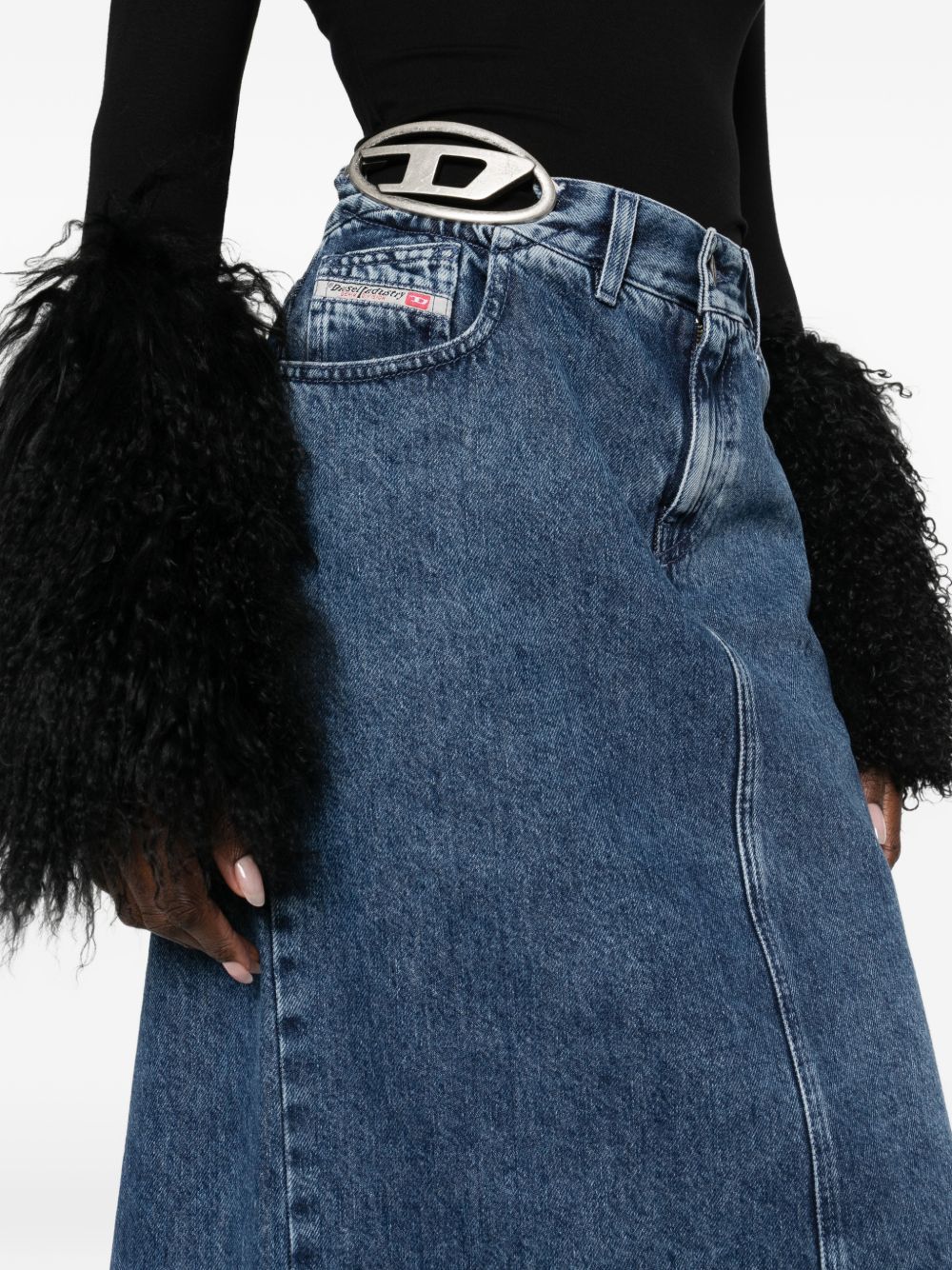 Diesel Midi Denim Skirt Blue