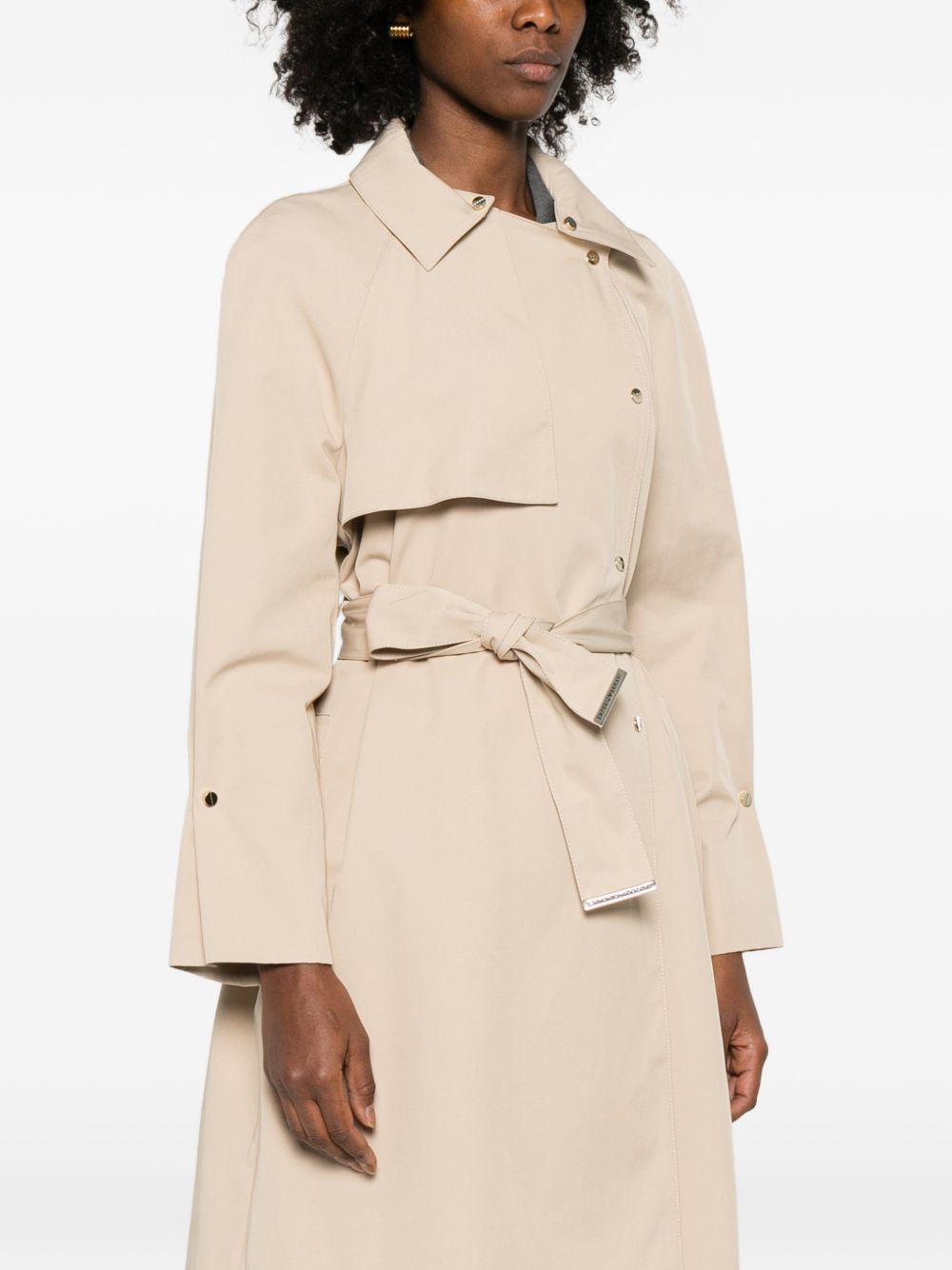 Emporio Armani Double-Breasted Cotton Trench Beige