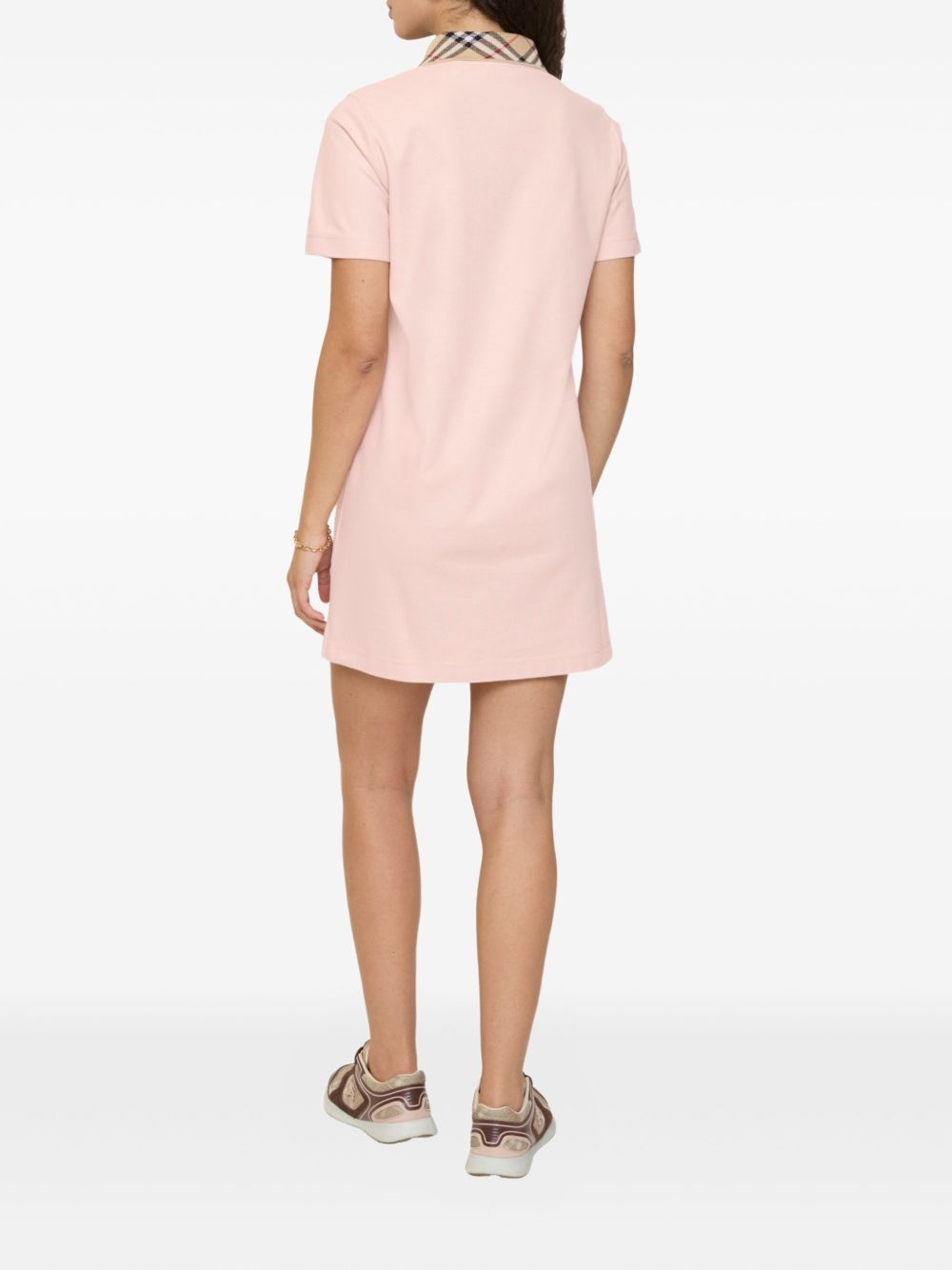 Burberry Check Cotton Dress Pink