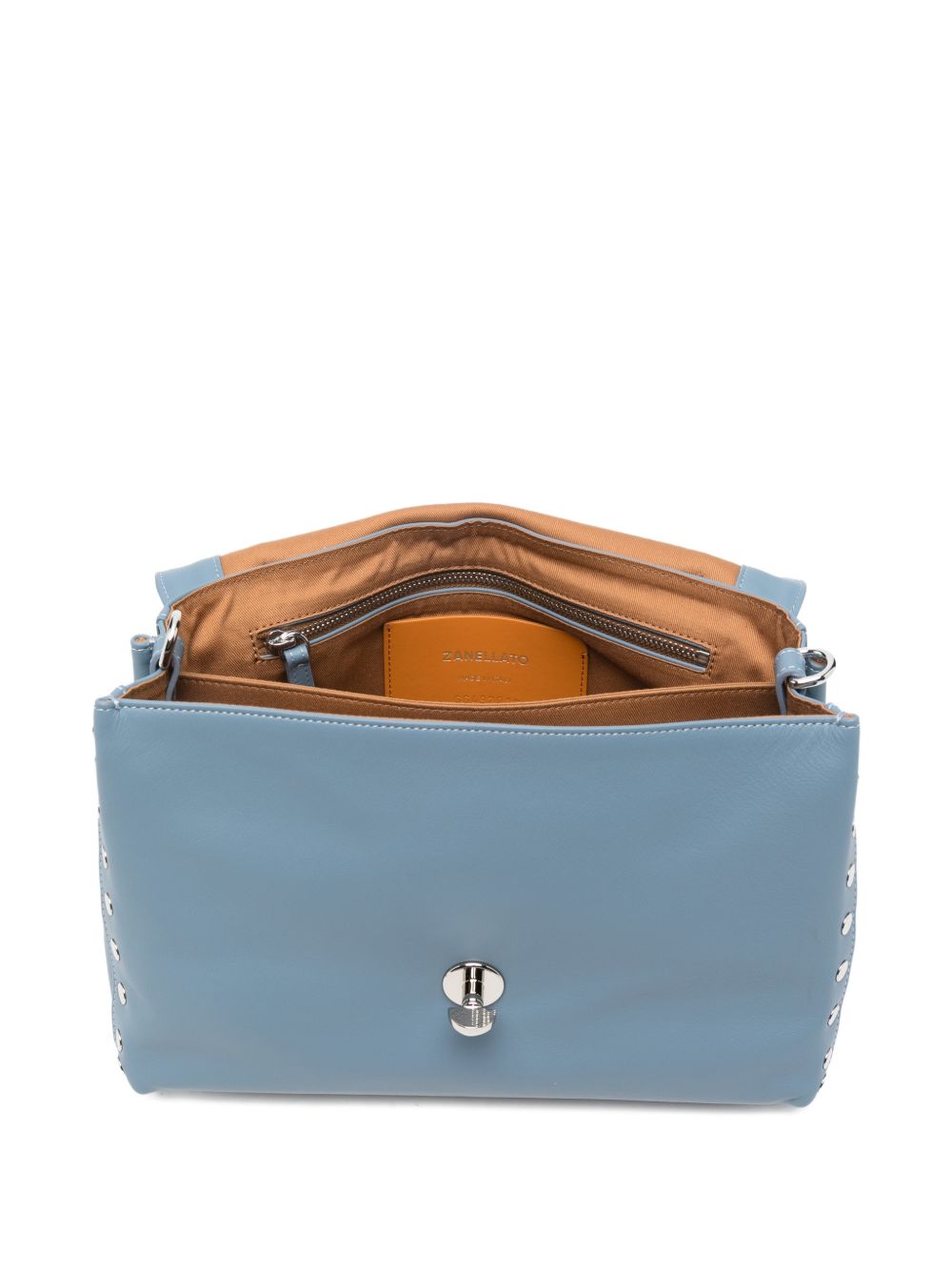 Zanellato Postina Small Leather Bag Clear Blue