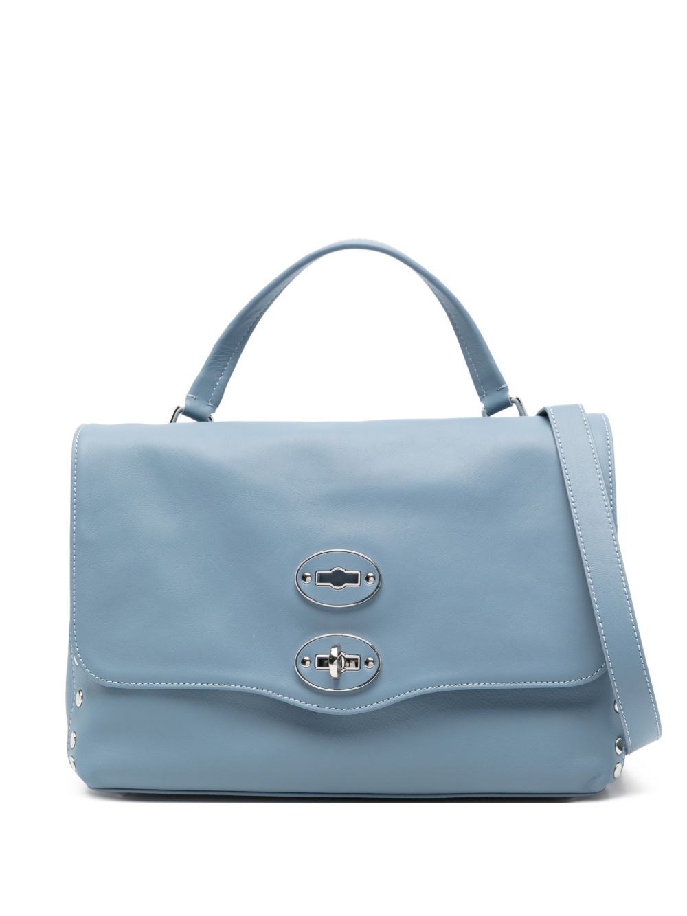 Zanellato Postina Small Leather Bag Clear Blue