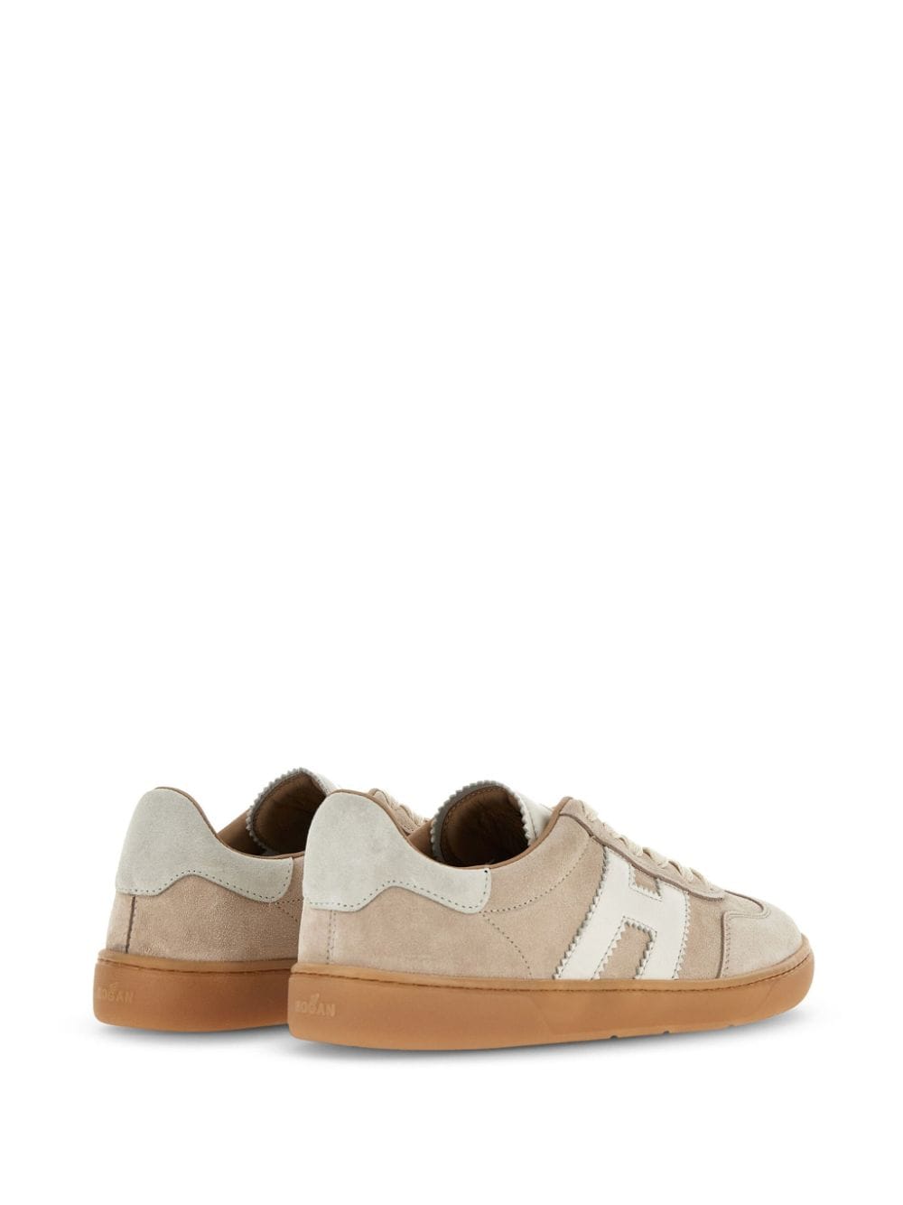 Hogan Cool Leather Silk Sneakers Beige