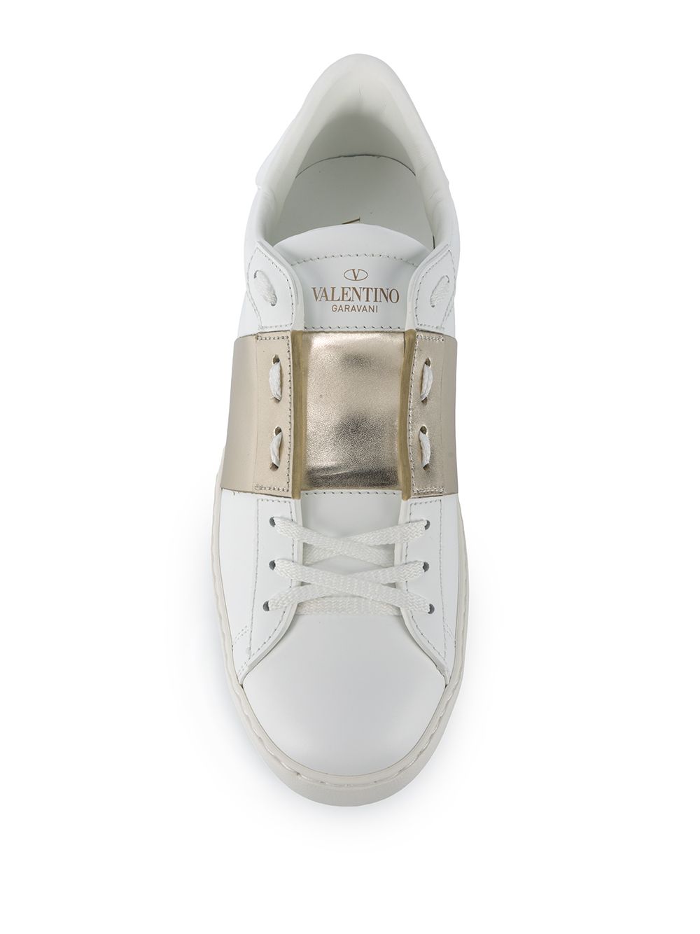 Valentino Garavani Open Leather Sneakers Grey