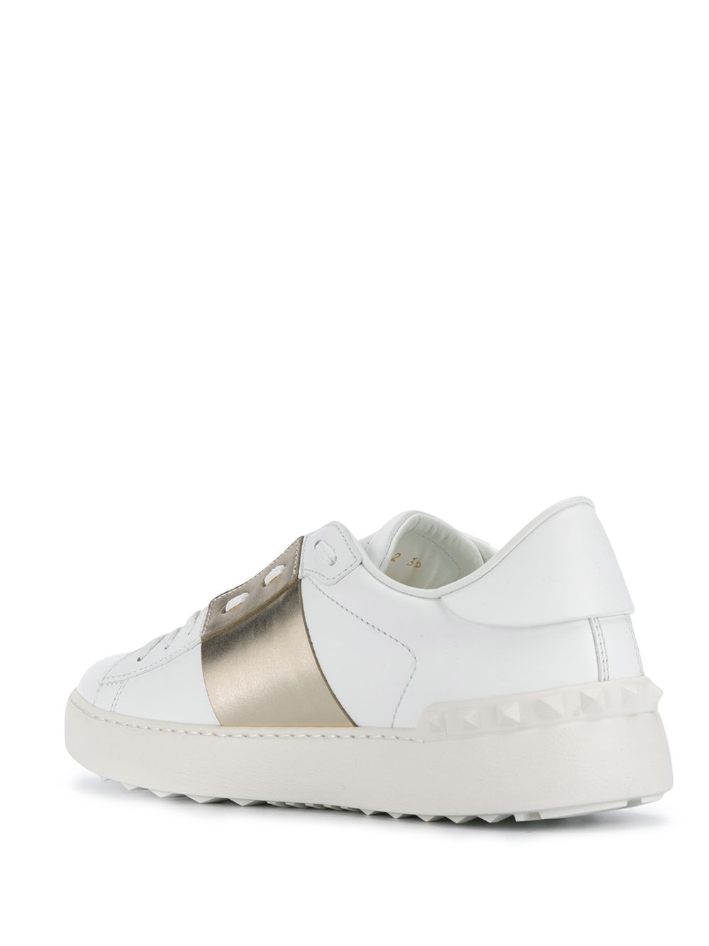Valentino Garavani Open Leather Sneakers Grey