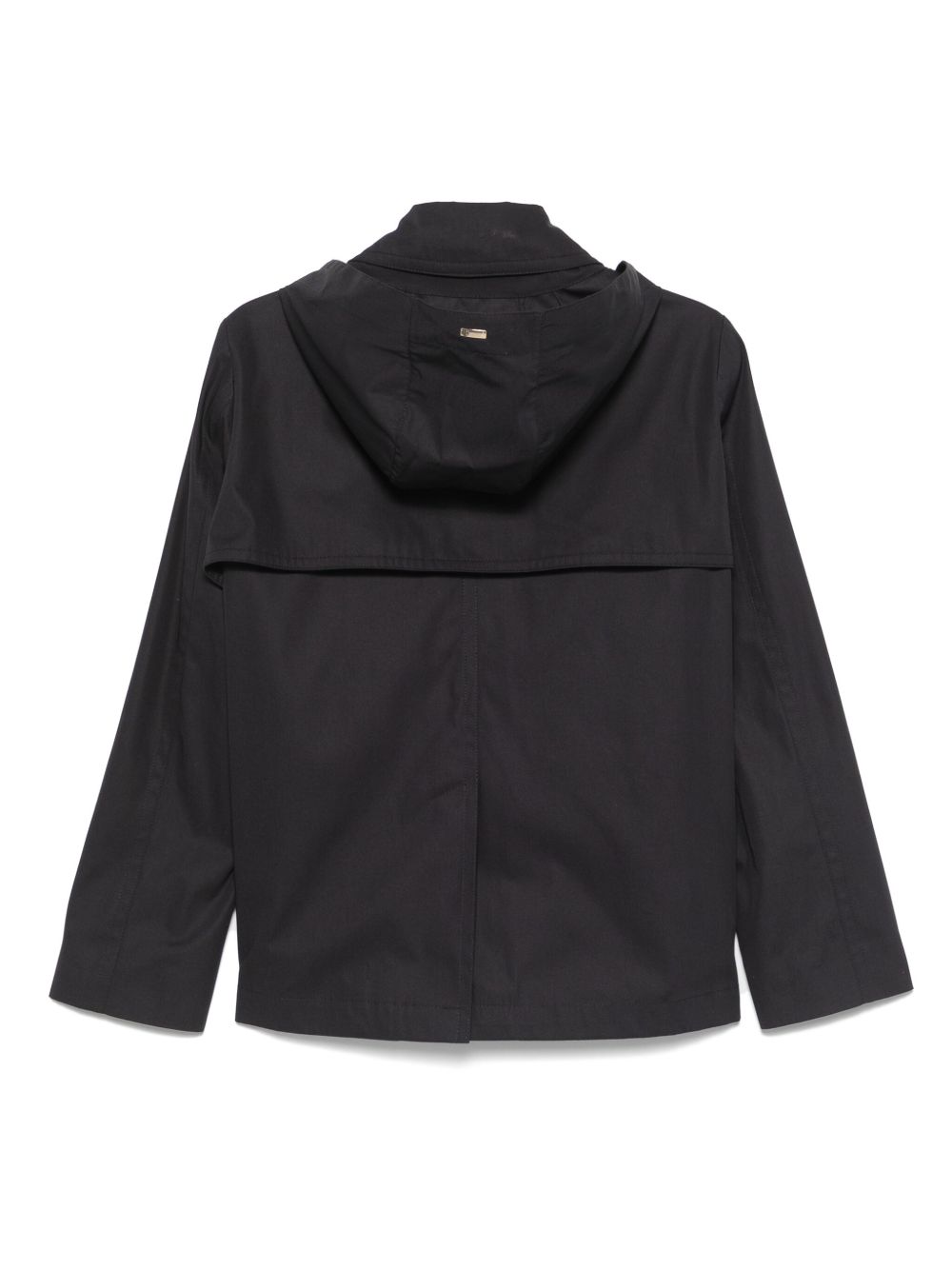 HERNO Double-Breasted Short Trench Blue Blue