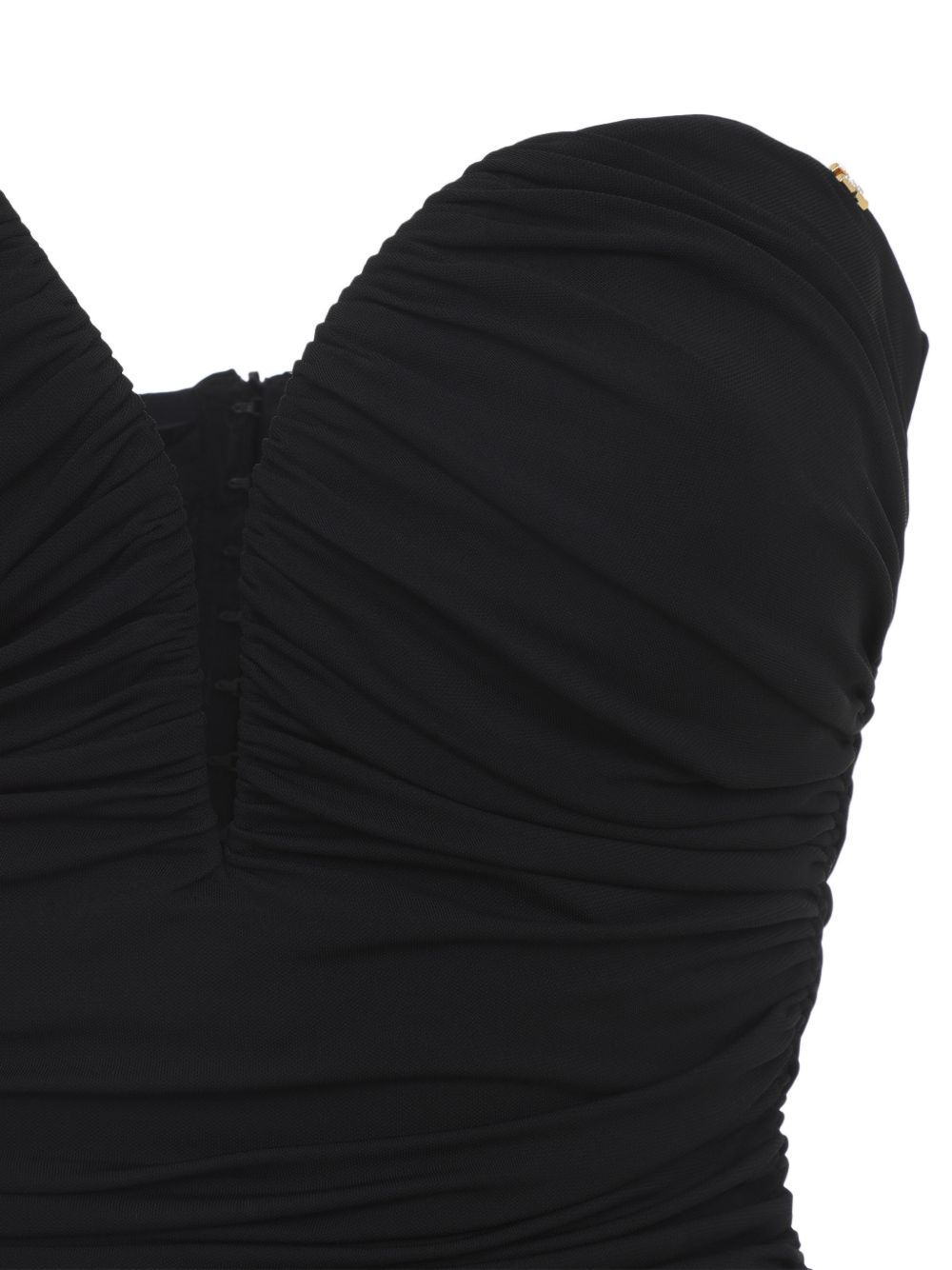 Elisabetta Franchi Ruched Strapless Mini Dress Black