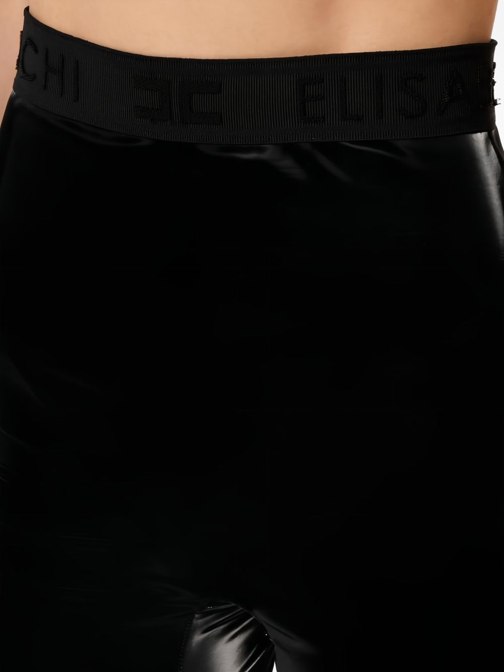 Elisabetta Franchi High-Waisted Logo Leggings Black