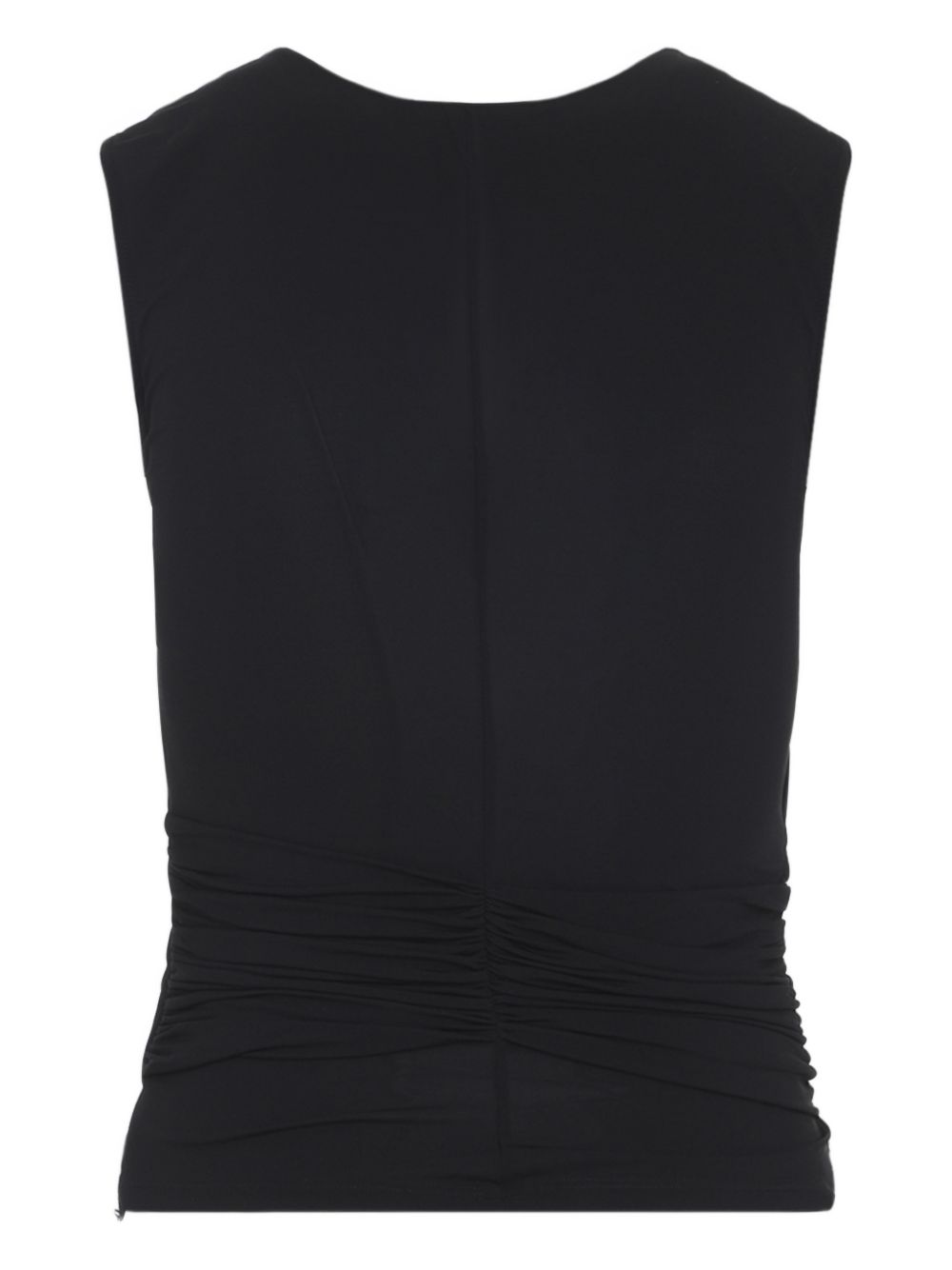 Elisabetta Franchi Ruched Sleeveless Top Black