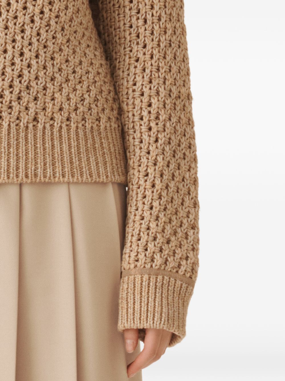 Fabiana Filippi V-neck Cotton Sweater Ivory