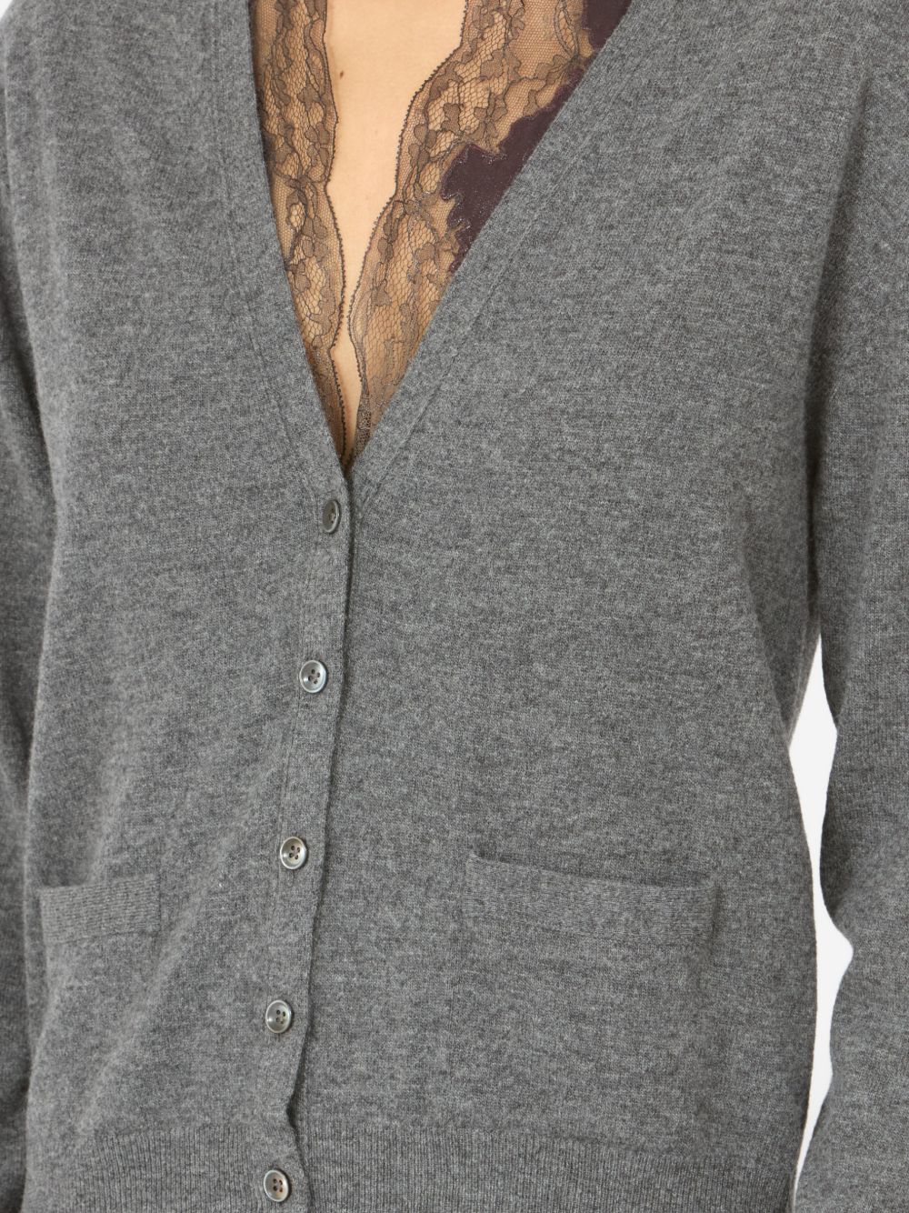 Maison Margiela Wool V-Neck Cardigan Grey