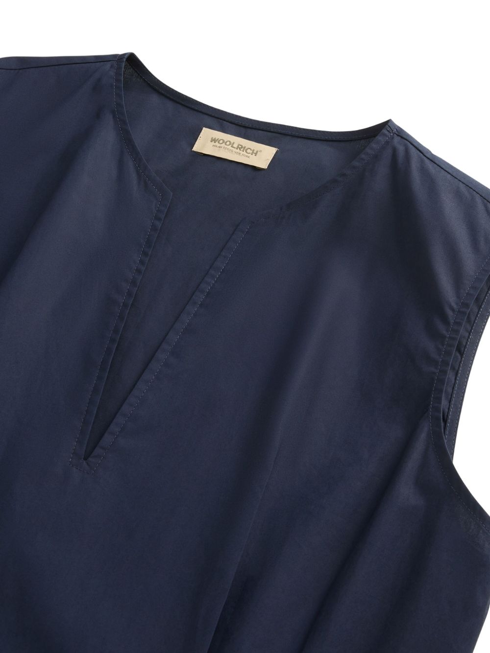 Woolrich Belted Long Cotton Coat Blue