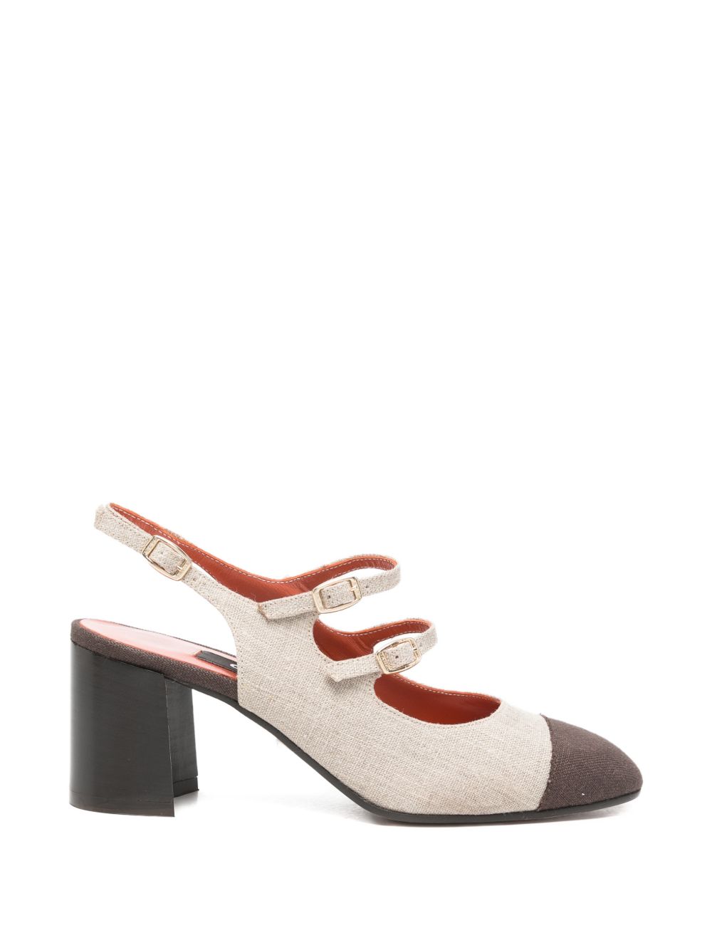 Carel Paris With Heel Slingback Pumps Brown
