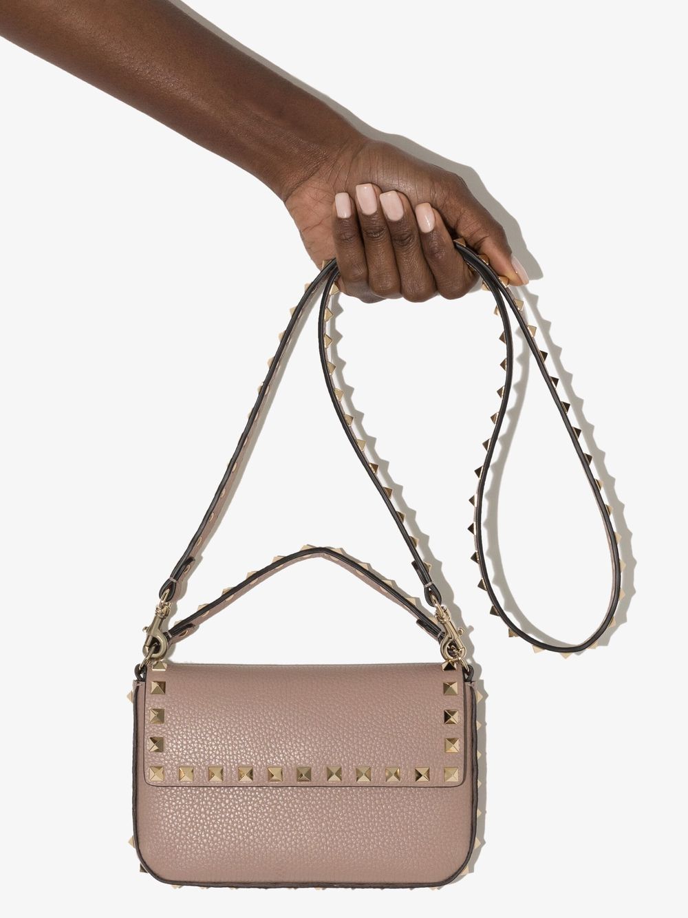 Valentino Garavani Rockstud Leather Mini Bag Powder