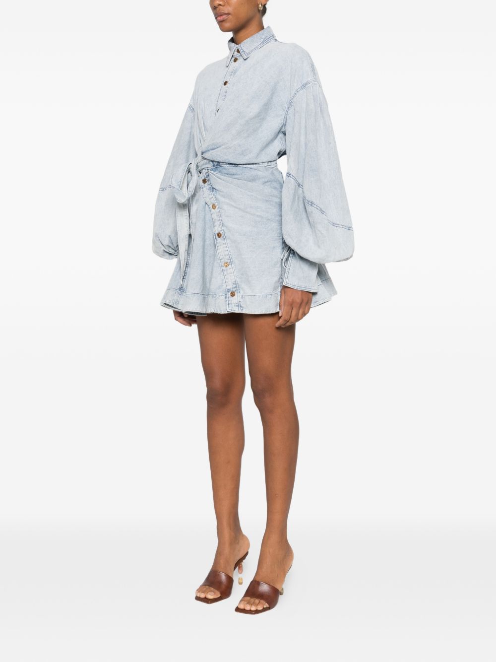 Zimmermann Rebellion Denim Mini Dress Clear Blue