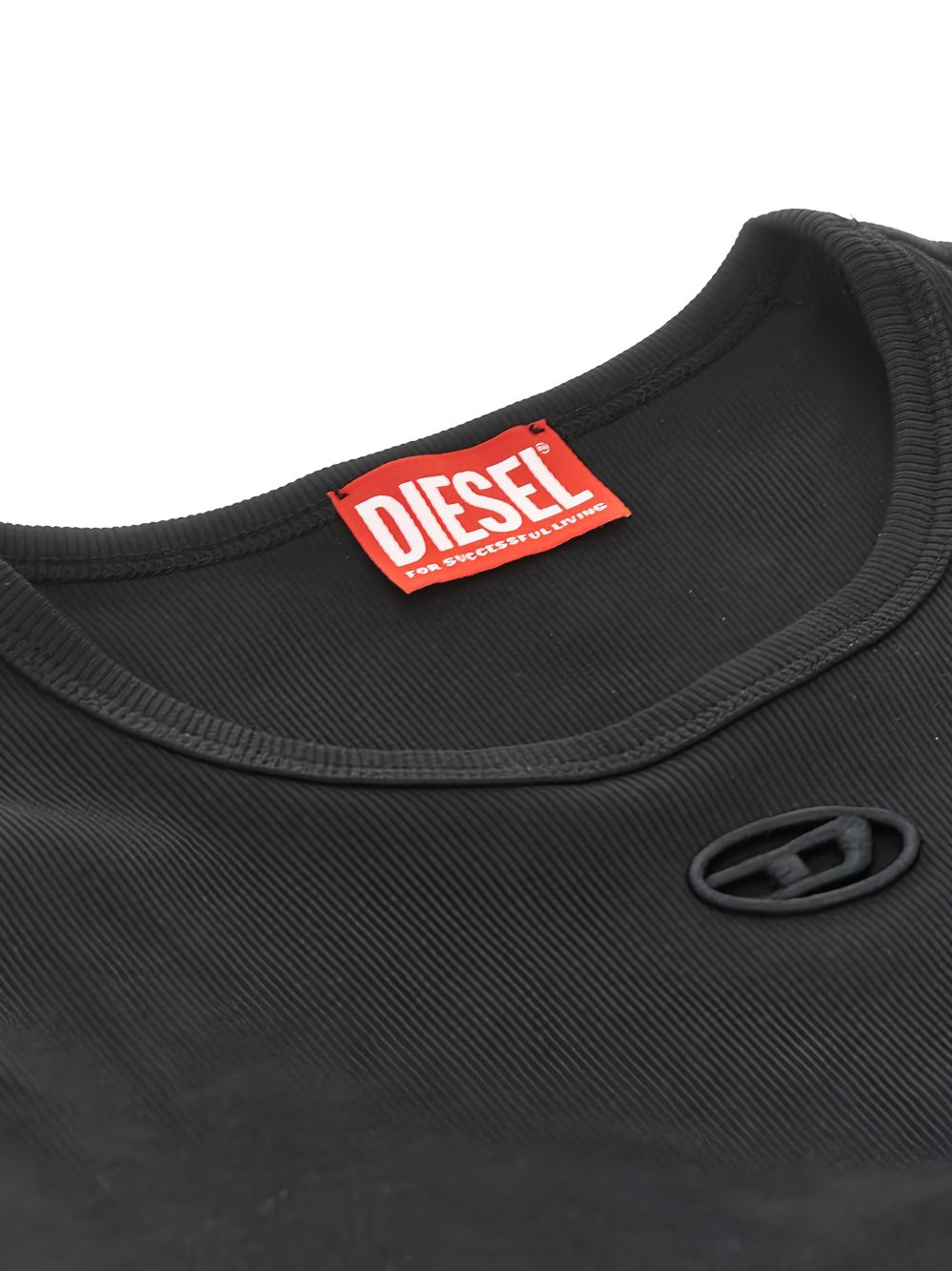 Diesel Tie-Waist Cotton T-Shirt Black black
