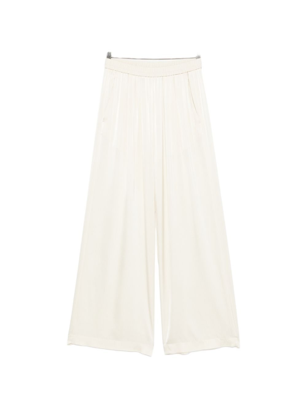 Forte Forte Silk Satin Straight Trousers White
