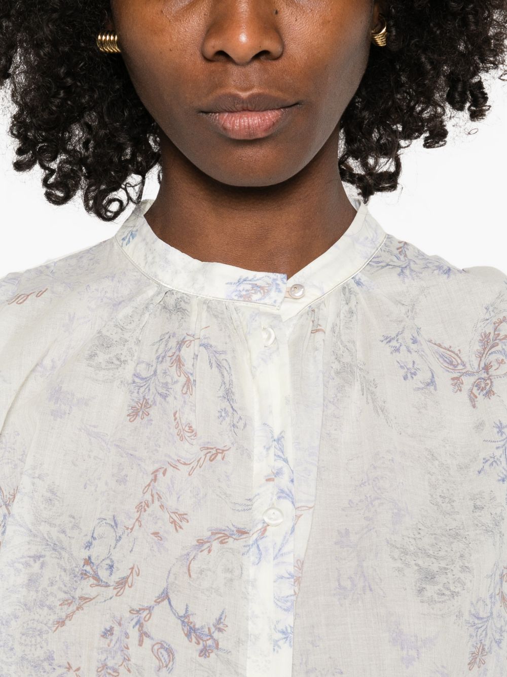 Forte Forte Printed Cotton Shirt Powder