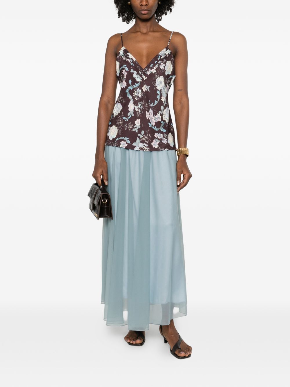 Forte Forte Long Chiffon Maxi Skirt Grey