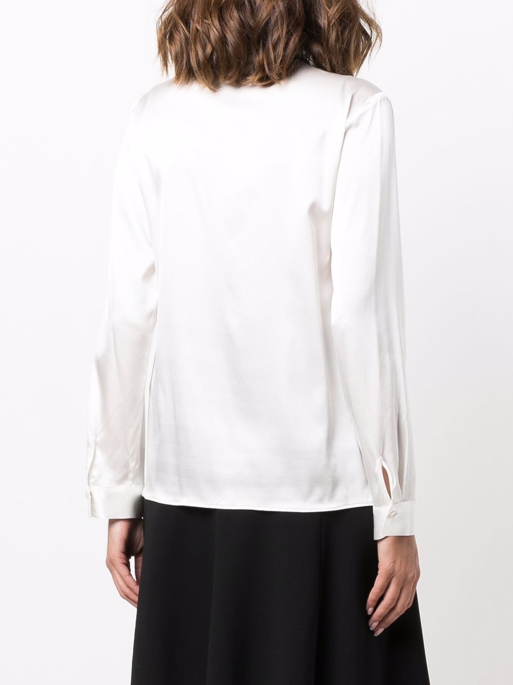 Emporio Armani Long-Sleeve Silk Shirt White