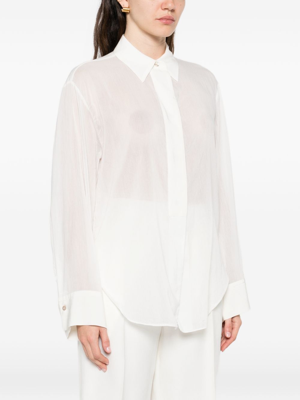 Forte Forte Point Collar Cotton Shirt White