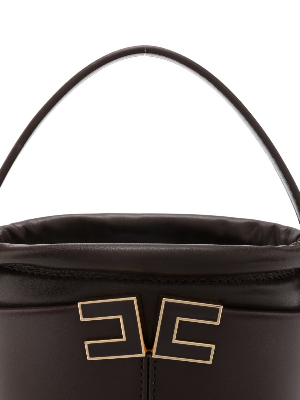 Elisabetta Franchi Bucket Chain Detail Bag Brown