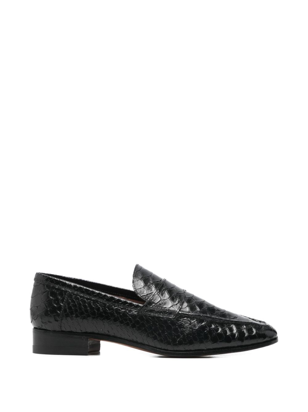 Paris Texas Flat Calf Leather Loafers Black