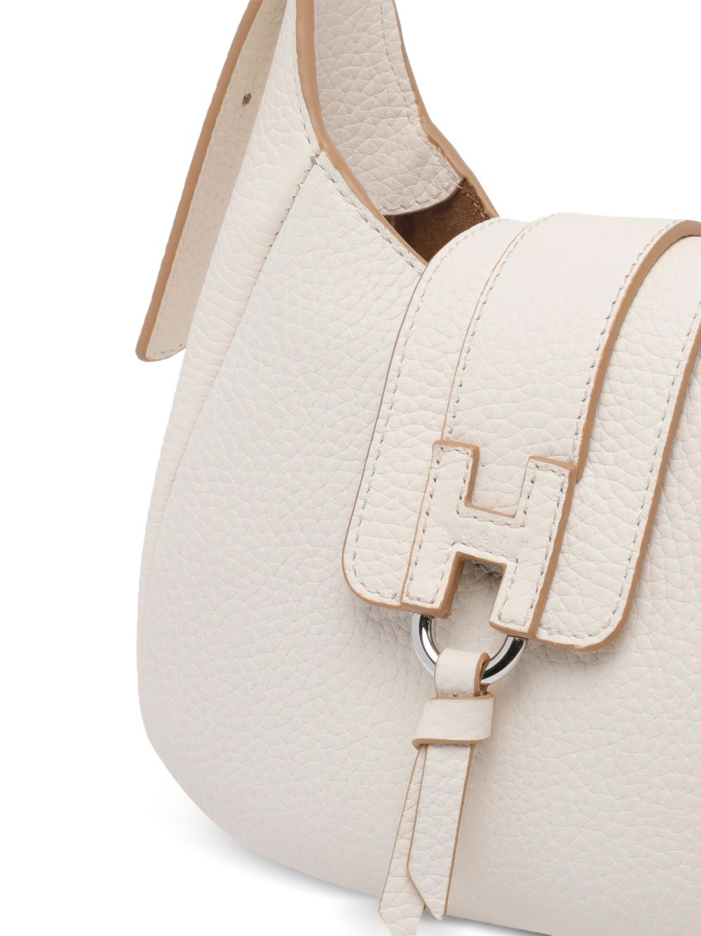 Hogan Mini Leather Hobo Bag White