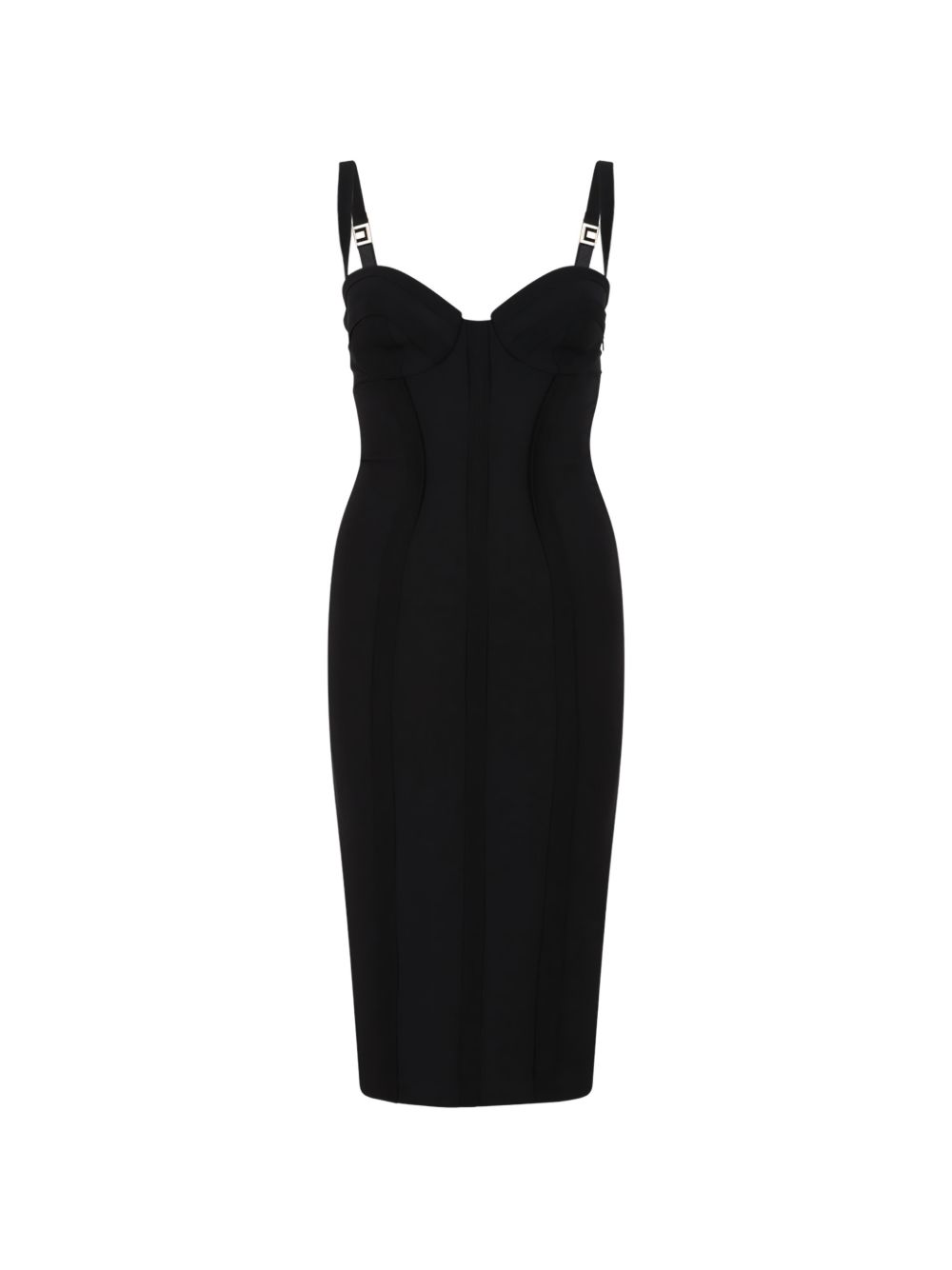 Elisabetta Franchi Structured Midi Dress Black