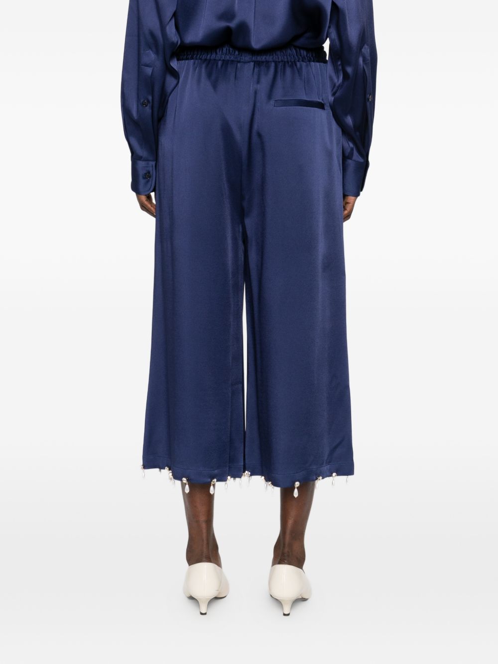Stella McCartney Pearl-Detail Tailored Trousers Blue