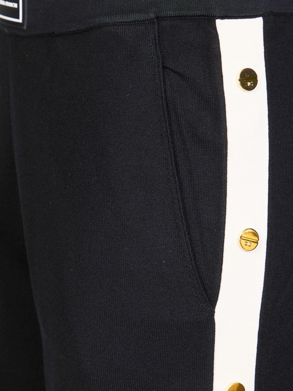 Elisabetta Franchi Tricot Stripe Track Pants Black