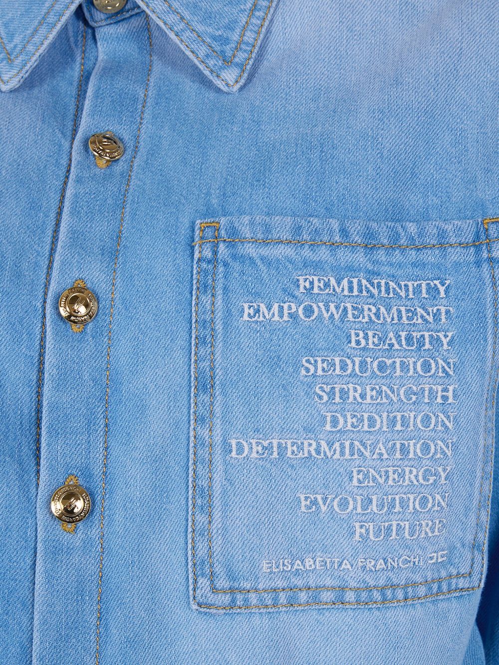 Elisabetta Franchi Denim Cotton Jumpsuit Clear Blue